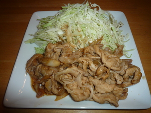 Shogayaki Served with cabbage