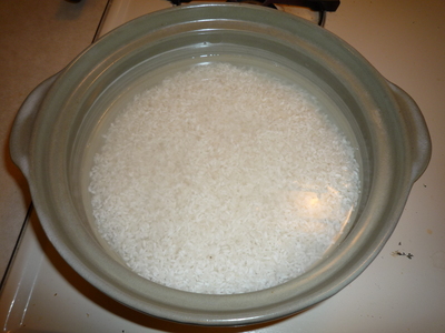 Stove top rice-let it soak