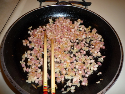 Pancetta Fried rice-add pancetta 