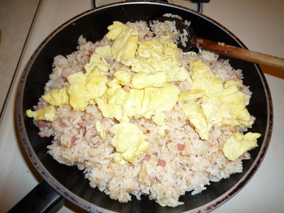 Pancetta Fried rice-add eggs