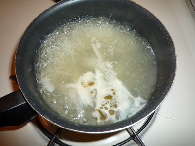 Harusame soup-drizzle in some sesame seed oil