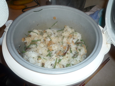 Sansai gohan-mix in rice cooker