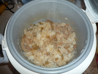 Fuki-all in the rice cooker