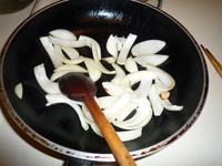Stir fry onions