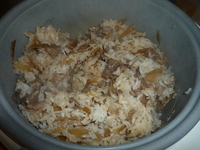 Nikugohan-finished in the rice cooker