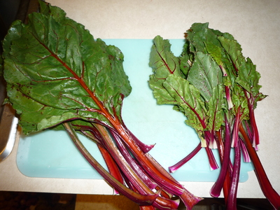 Beet leaves-separate big and small