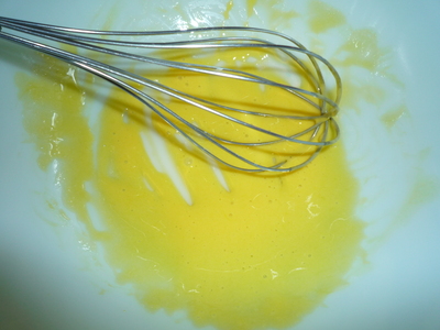 Chicken katsu twist-yolk frothy