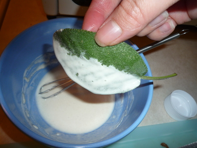 Sage potatoes-dip into tempura batter