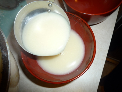 Yuba Miso soup-serve into bowls