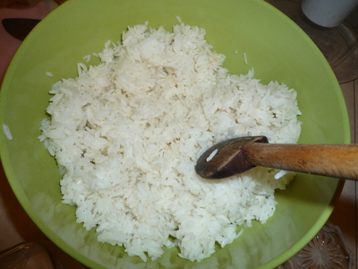 Pancetta Fried rice-prep rice