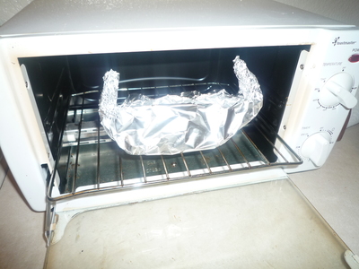 Salmon foil yaki-into toaster oven