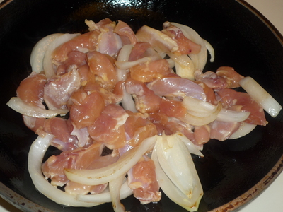 Oyakodon-chicken and onions