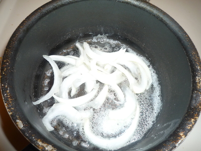 Miso soup corn onion-cook onions