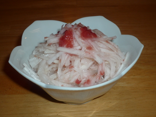 Daikon ume salad-served