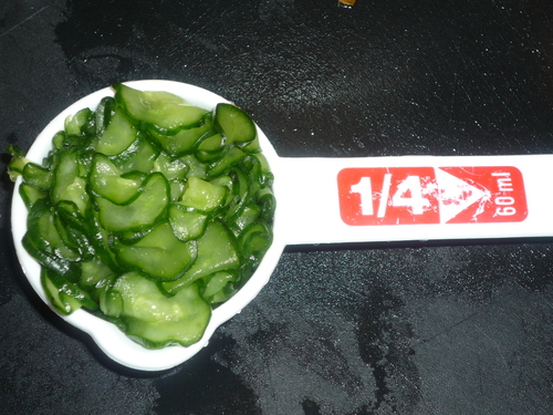 Potato salad-1/4 cup of pickled cucumbers