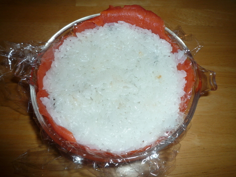 Sushi cake_2nd layer of rice