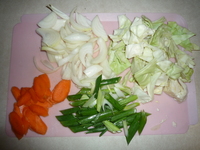 Yakisoba-prepping your veggies